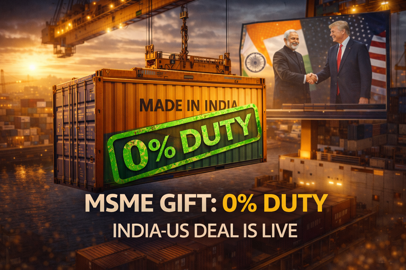 India-US Trade Deal MSME Benefits Zero Duty Indian Exports 2026 Trump-Modi Trade Agreement.